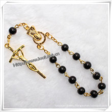 6mm Black Glass Crystal Beads Catholic Decade Rosary (IO-CE025)